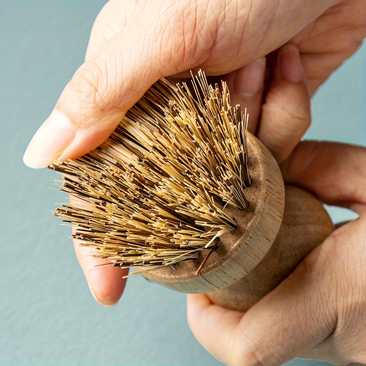 Wood Stain Brush - 1pc Solid Wood Dishwashing Brush,Pot Scrubber