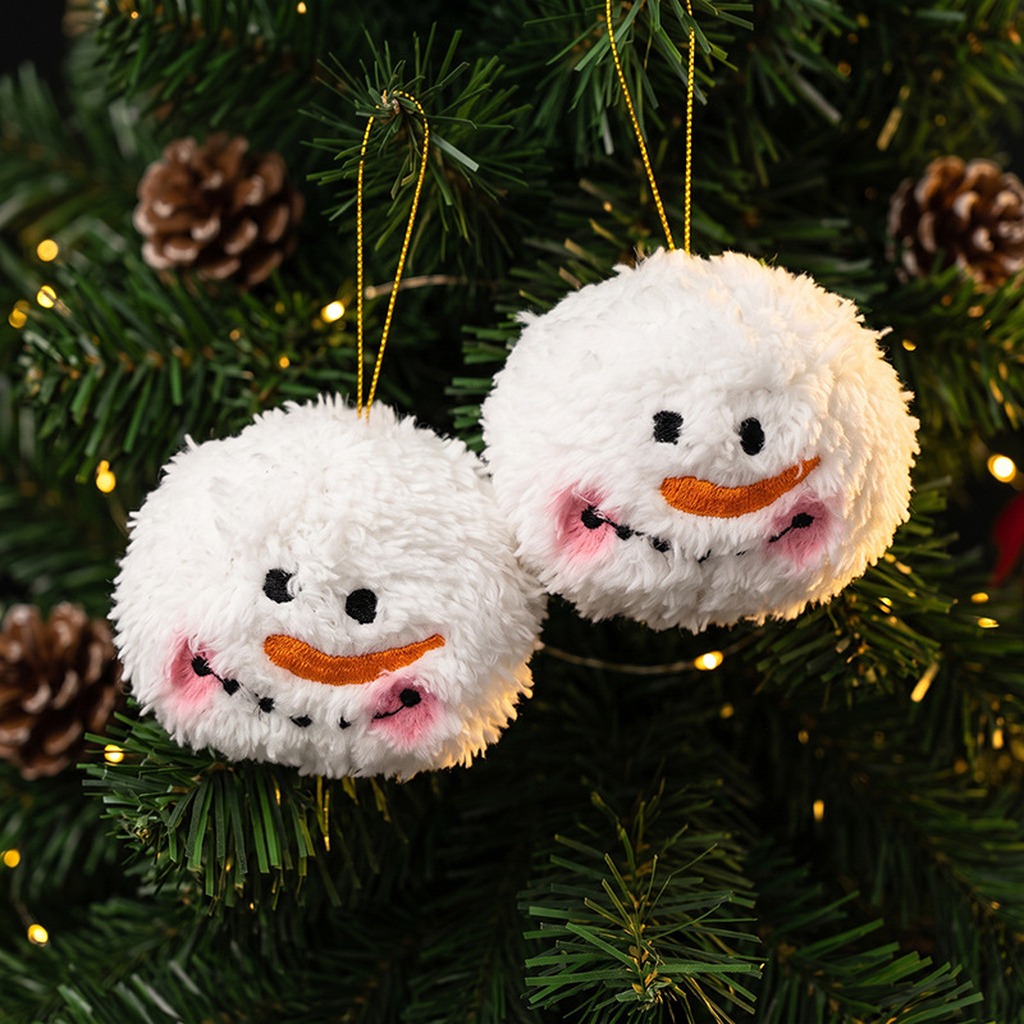 Home Improvement Shop - Snowball Christmas Ornament Cute Plush Christmas