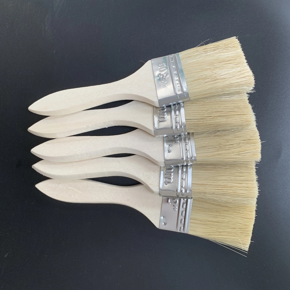 Wood Stain Brush - Wooden Paint Brush Set with Ergonomic
