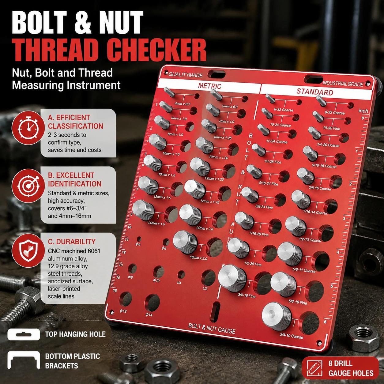 Home Improvement Warehouse - Nut and Bolt Thread Gauge Set