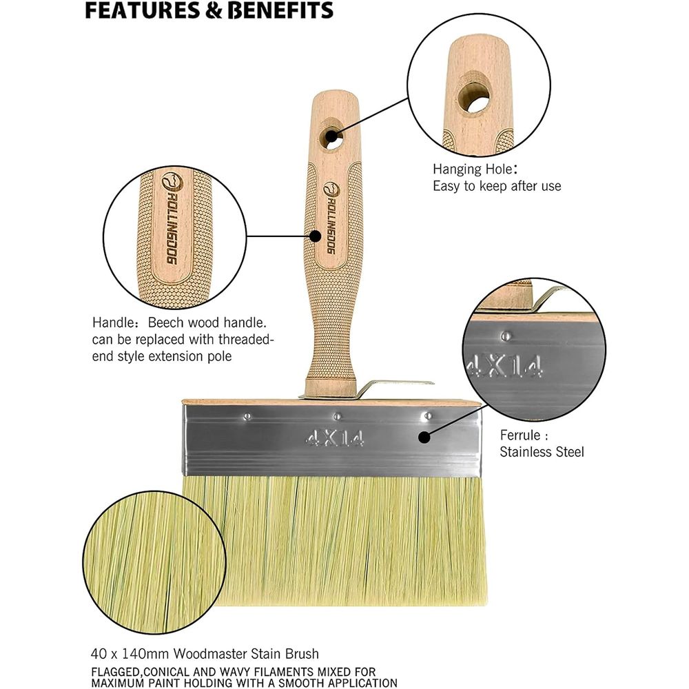 5.5 Large Limewash Deck Stain  - Wood Stain Brush review and price