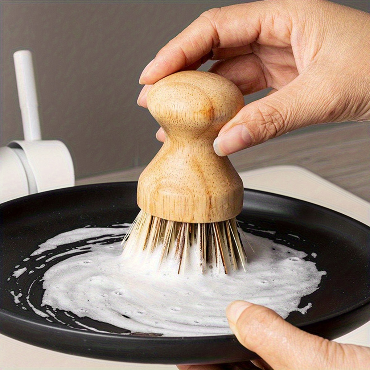 1pc Solid Wood Dishwashing Bru - Wood Stain Brush review and price