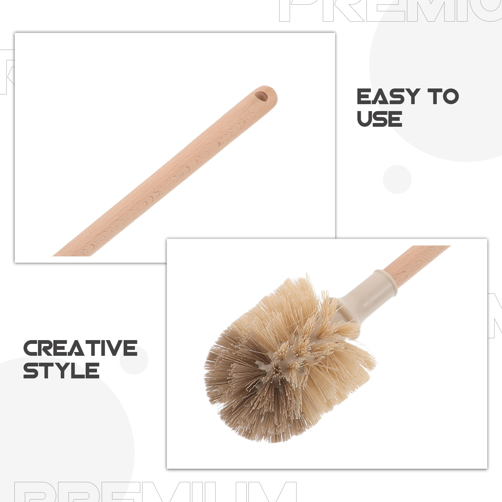 2Pcs Long Handle Toilet Brush  - Wood Stain Brush review and price