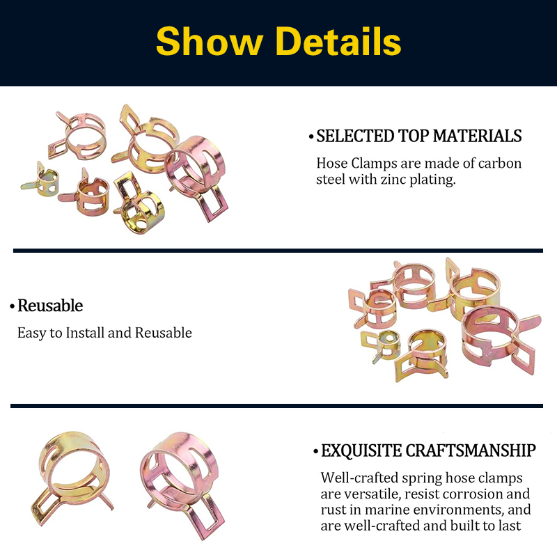 20 Pcs 6-17mm Spring Hose Clam - Hose Clamp Assorted review and price