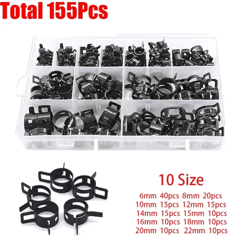 155Pcs Spring Band Hose Clamps - Hose Clamp Assorted review and price