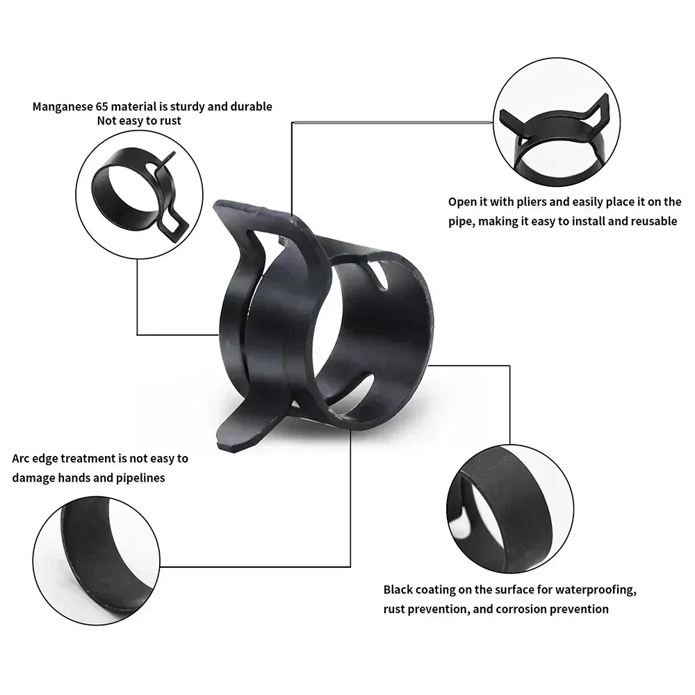 140pcs 6-22mm Black Q673B Vacu - Hose Clamp Assorted review and price