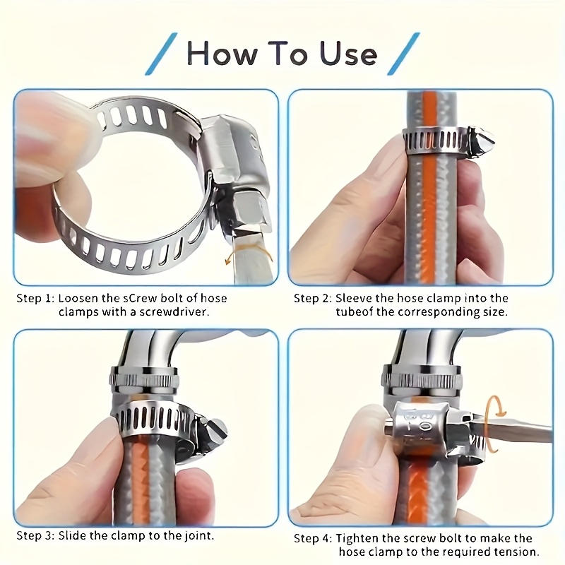40/50Pcs Stainless Steel Hose  - Hose Clamp Assorted review and price
