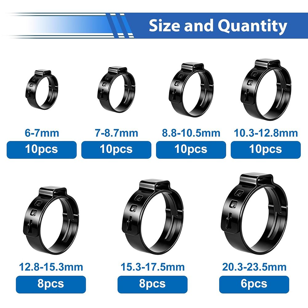 6-23.5mm Black Single Ear Hose - Hose Clamp Assorted review and price